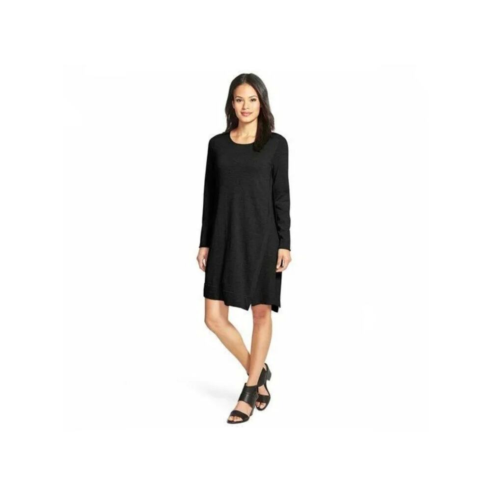 NWOT Eileen Fisher Merino Wool Asymmetric Sweater Dress, Black SZ - XL (Tall)